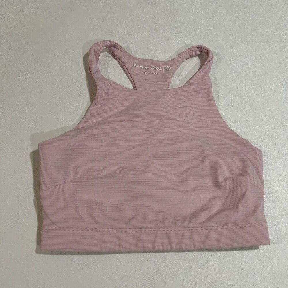 Outdoor Voices Light Pink Racerback Crop Tank Bra Size XS